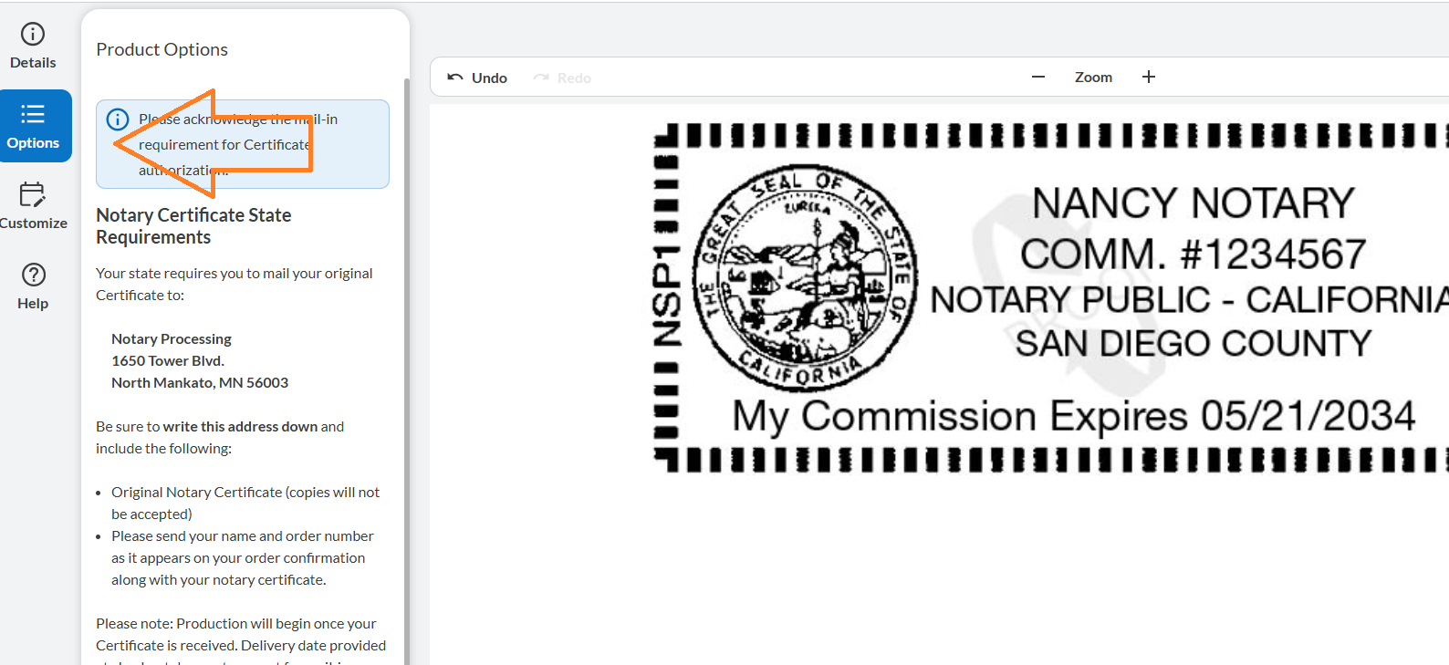 California Notary Stamp
